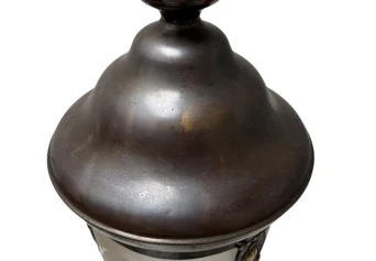 Art Nouveau Patinated Brass Hall Lantern, 1900s